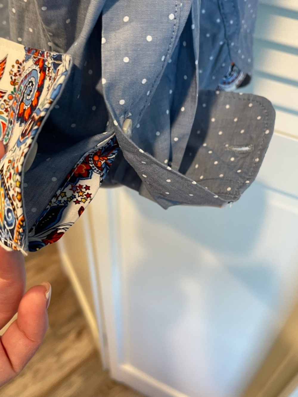 Denim & Flower Light Blue Polka Dot Button-Down Shirt - Picture 4 of 10